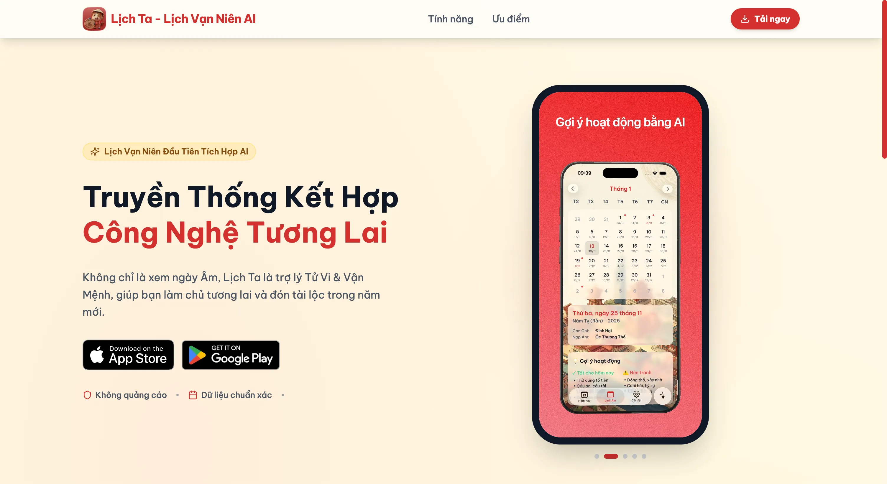 Lịch Ta - Lunar Vietnamese Calendar with AI